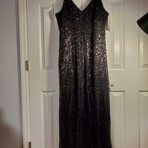 NEW Black Sequin Gala Dress, Size 18W